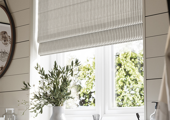 Emily Bond Oscar Stripe, Smoke - Roman Blind - Image 5
